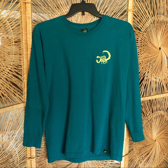 Erase Scorpion Men’s Long Sleeve Teal Shirt Pacsun - Picture 2 of 6
